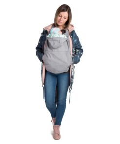 Cobertor de porteo softshell, grey melange, Fun2BeMum