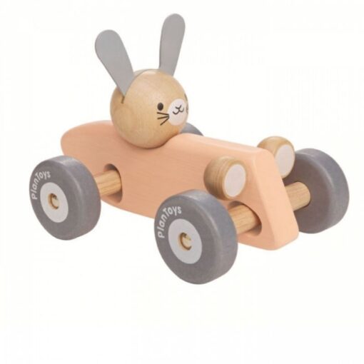 Coche carreras vintage conejo PlanToys