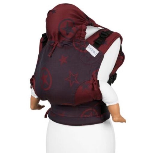 Mochila-portabebe-fidella-baby-outer-space-rojo-oscuro-monetes