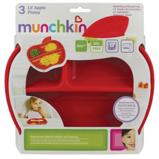 Pack de platos con compartimentos Apple Muchkin