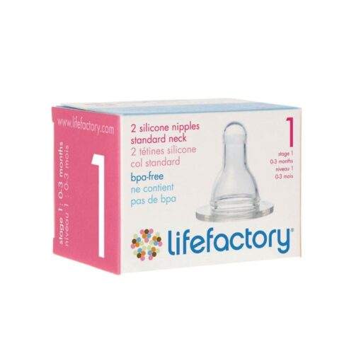 Pack 2 tetinas de silicona de Lifefactory 0-3 meses